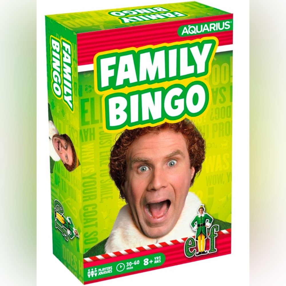 Elf Christmas Movie Family Bingo Party Kids Aquarius Board Game FACTORY SEALED